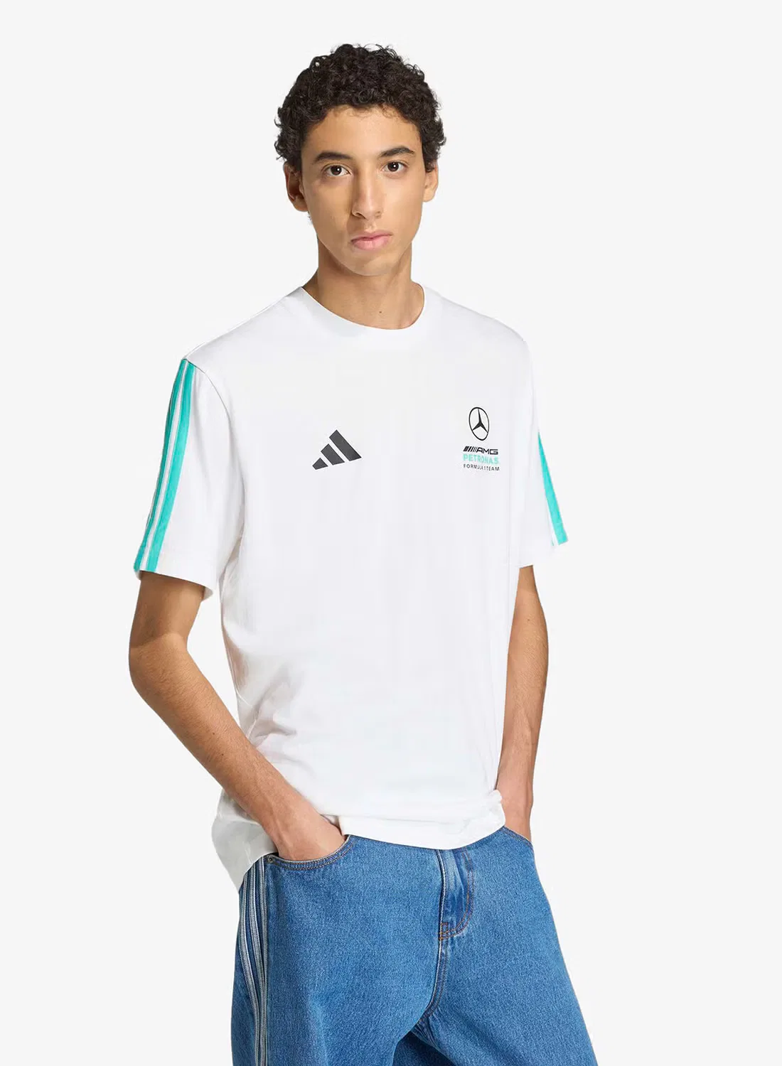 Футболка с принтом Mercedes Dna Adidas, белый — фото 3