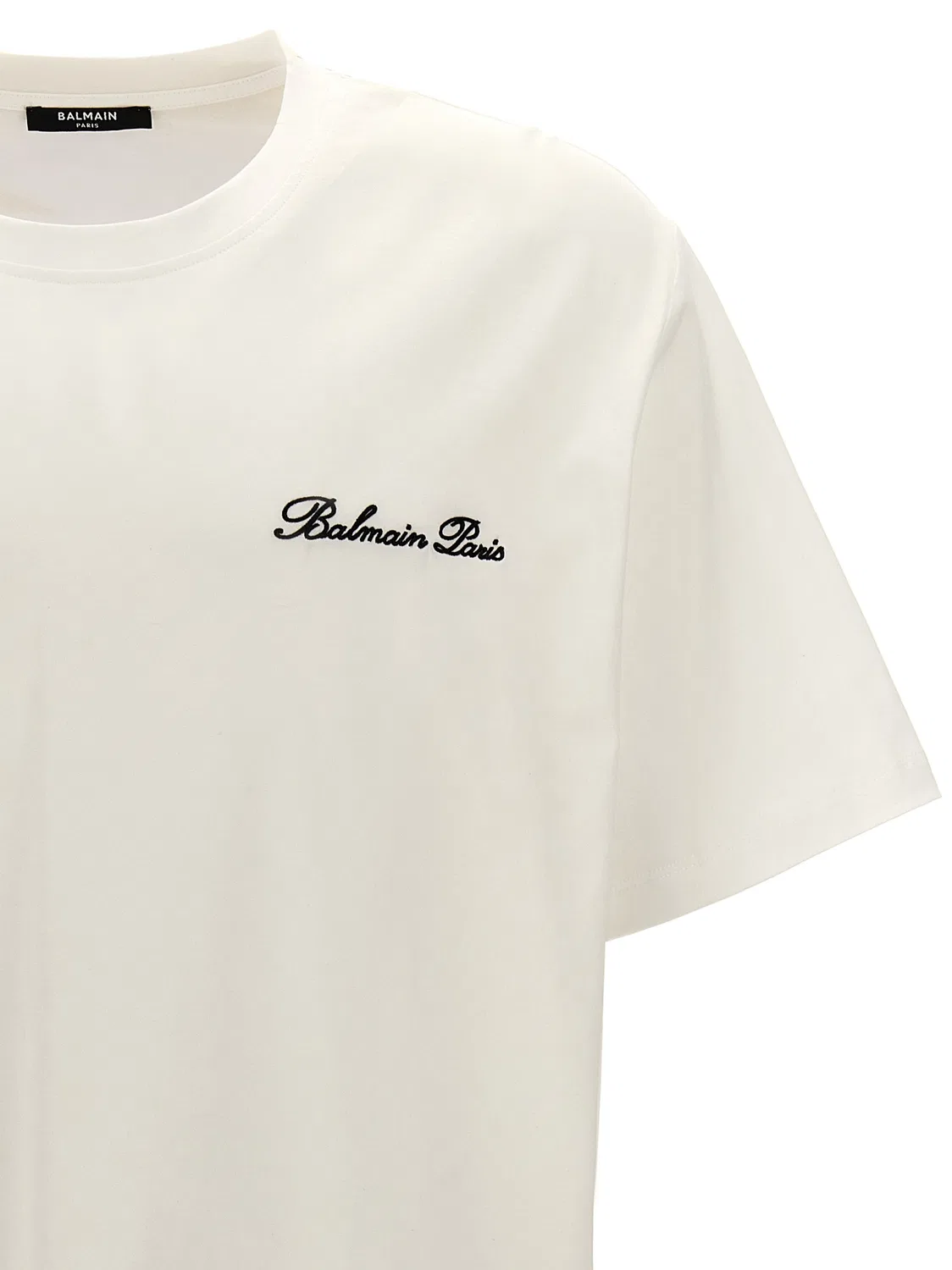 Мужская футболка с вышитым логотипом Bicolor Cotton T-Shirt Balmain, Bicolor — фото 3