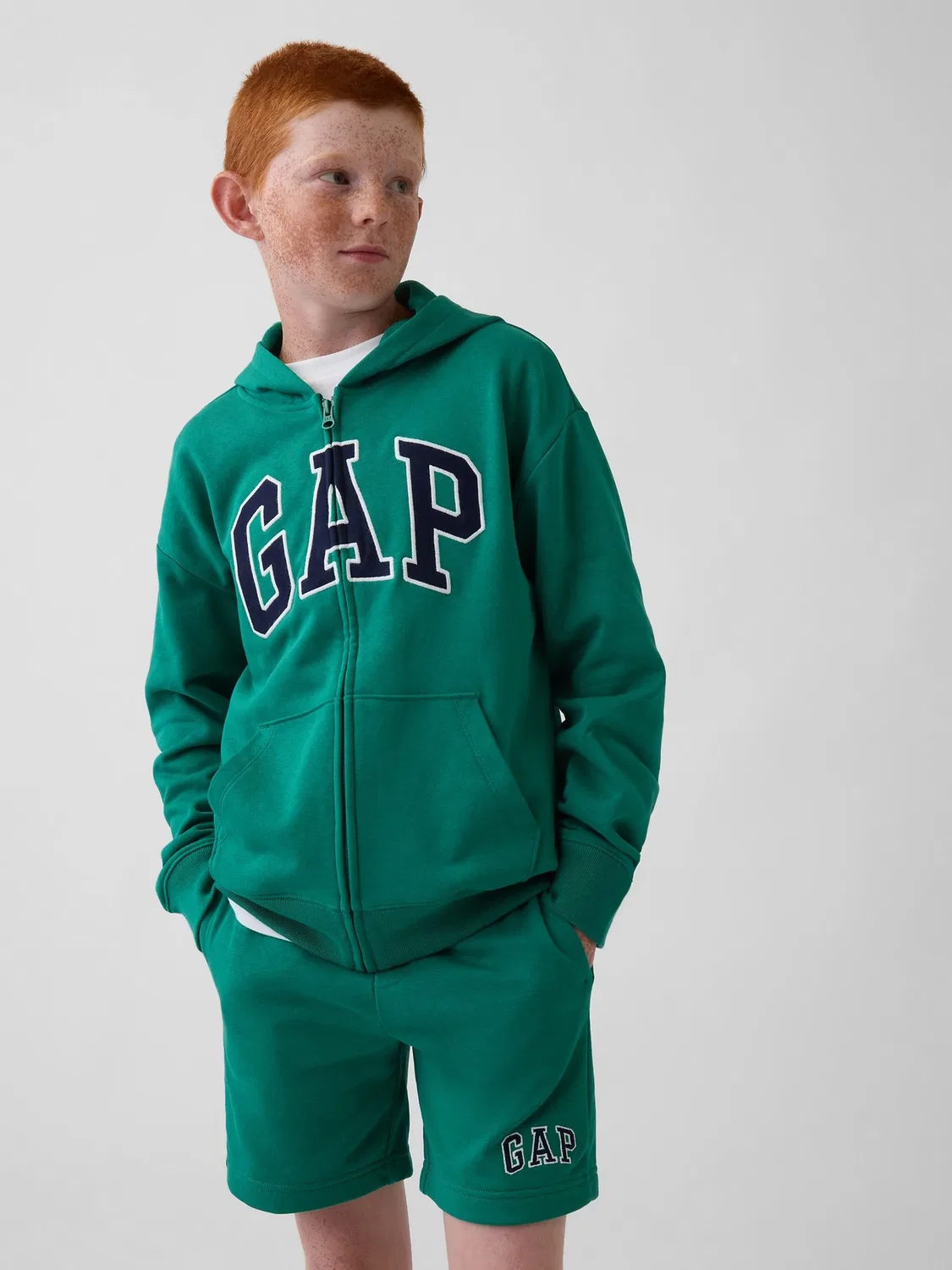 Худи с капюшоном, свободная посадка, VintageSoft Gap, зеленый
