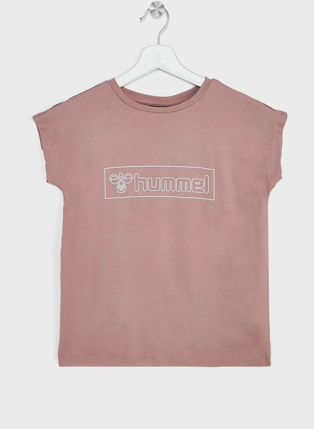 Футболка с контрастным принтом Hummel, розовый