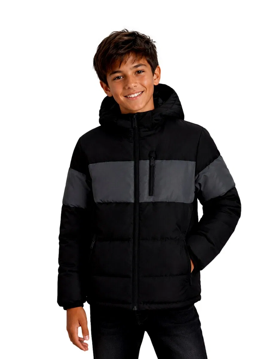 Детская зимняя куртка Jack & Jones Junior 'EBecks' черного цвета — фото 2