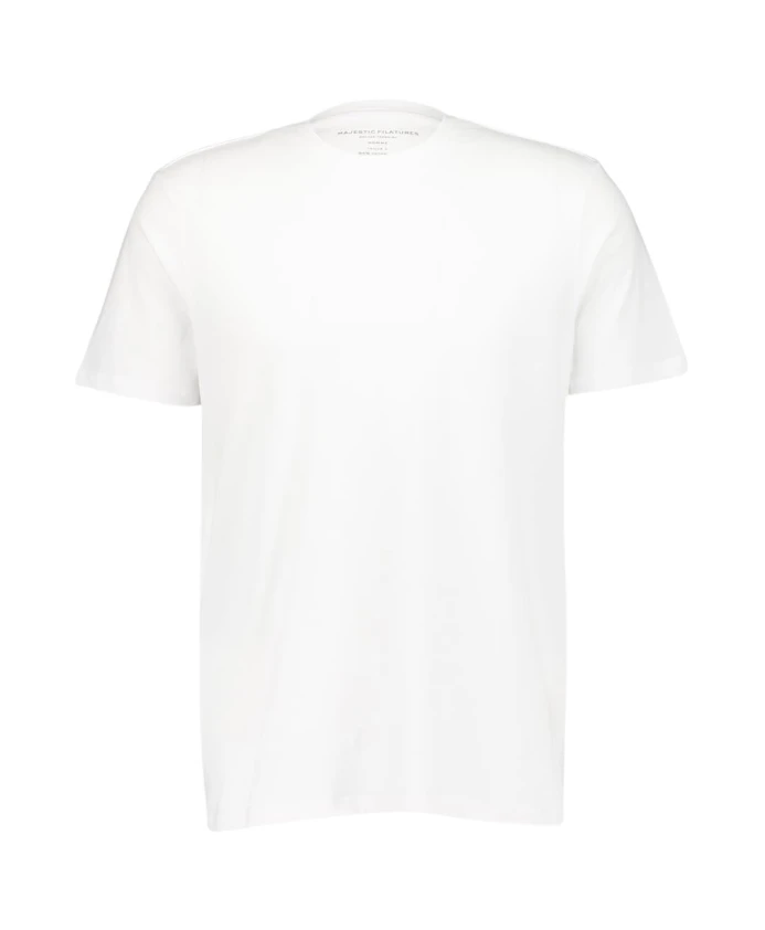 

Белая хлопковая футболка с круглым вырезом Majestic Filatures, белый