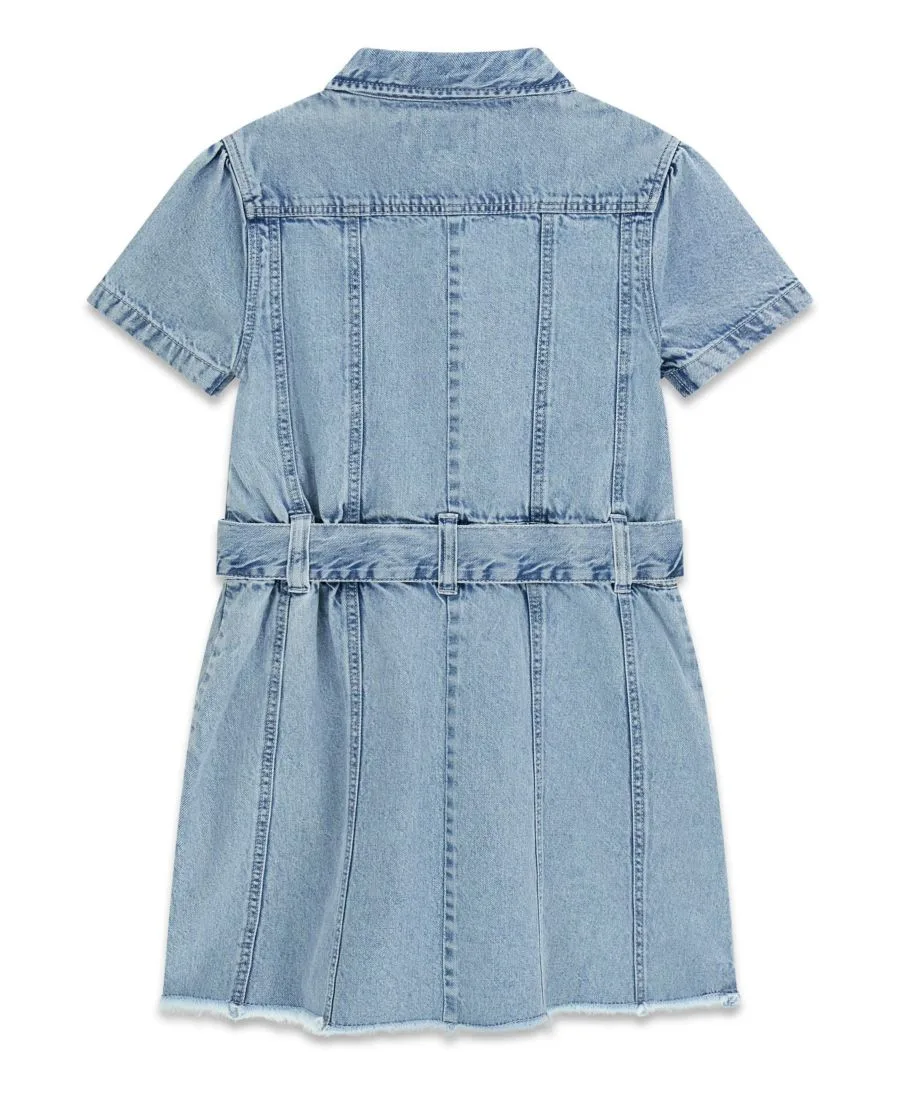 Джинсовое платье с коротким рукавом для девочек 7-16 лет GUESS, синий — фото 2