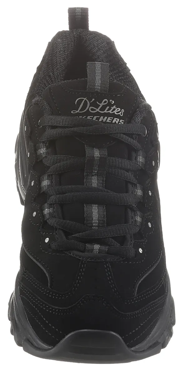 Кроссовки Skechers "D'LITES PLAY ON", с пеной с эффектом памяти с воздушным охлаждением, повседневная обувь, полуботинки, туфли на шнуровке, черный — фото 4