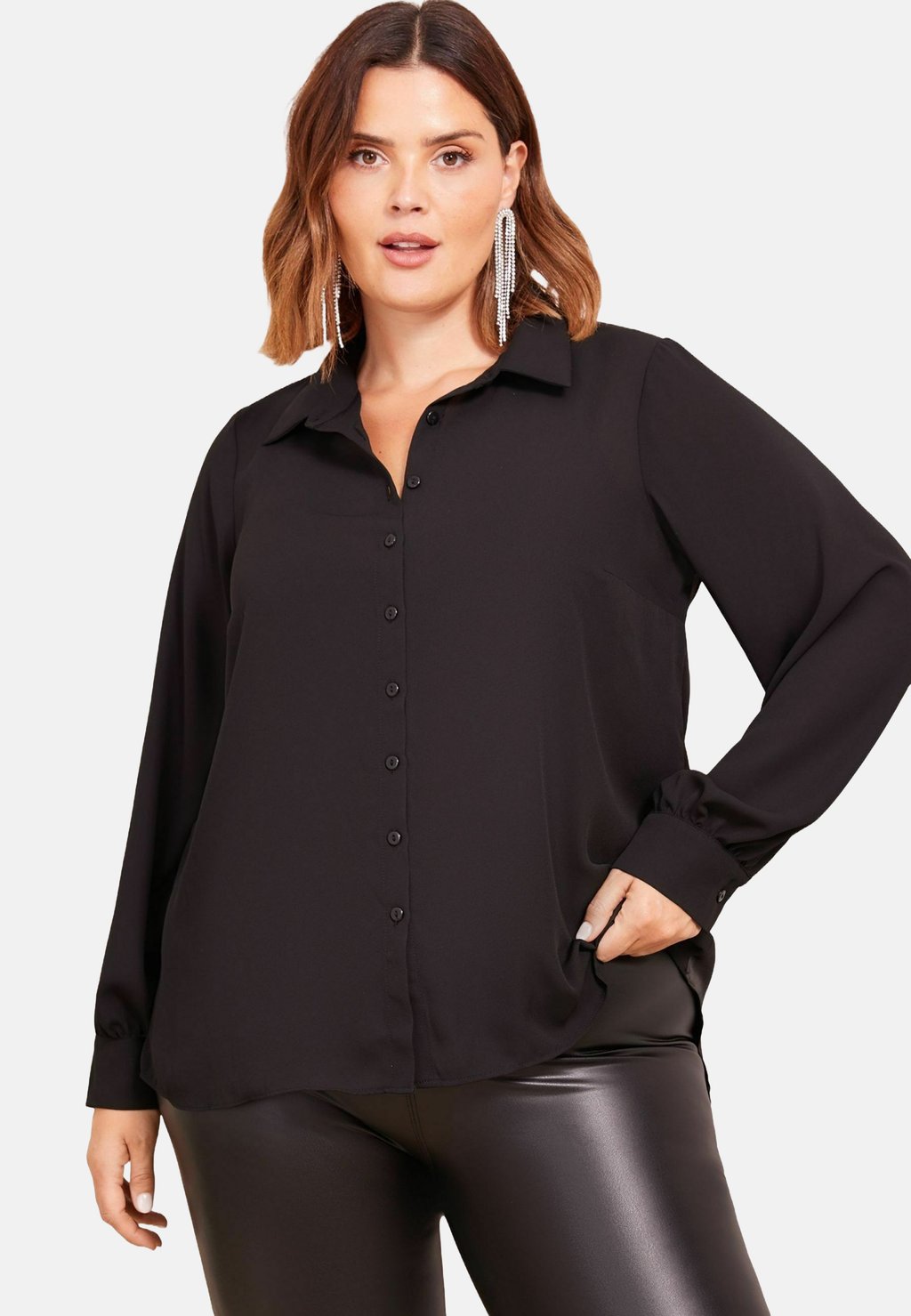 

Блузка на пуговицах REGULAR FIT - LONG SLEEVE MIX Curves Like These, черный
