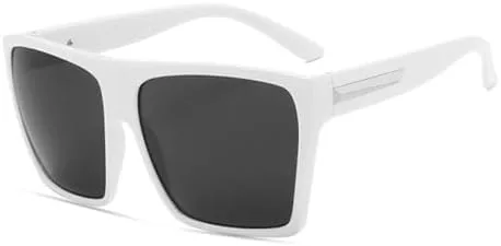 

Модные винтажные солнцезащитные очки для женщин, большие солнцезащитные очки с крупными черными линзами, защита от УФ-излучения UV400, трендовые очки MTZJH, C8 White