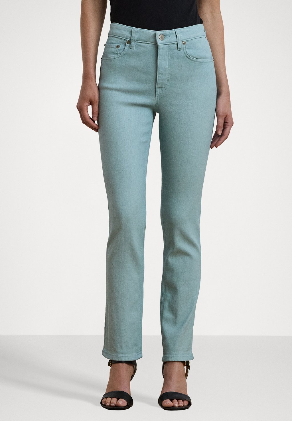 

Джинсы прямого кроя COATED HIGH RISE STRAIGHT ANKLE JEAN Lauren Ralph Lauren, синий