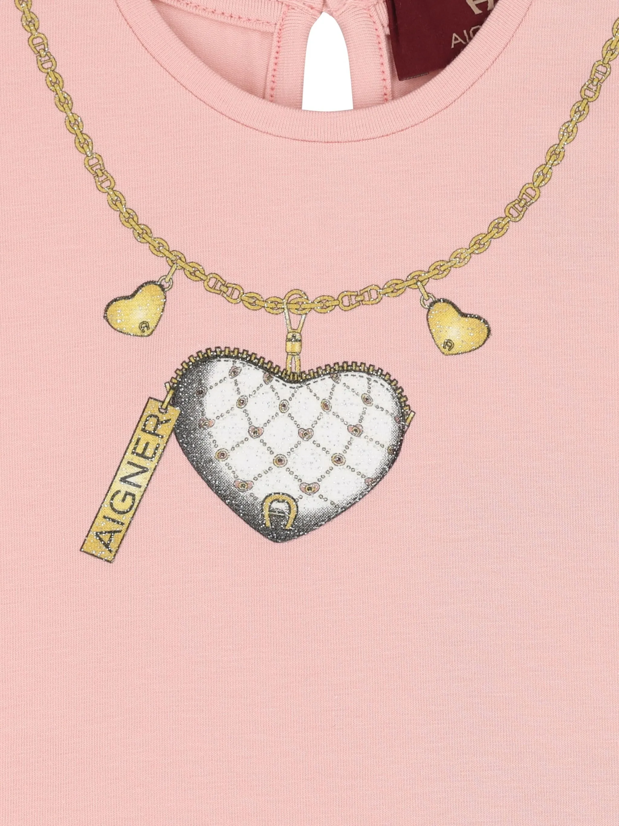 Футболка с оборками и принтом Aigner Kids, розовый — фото 2