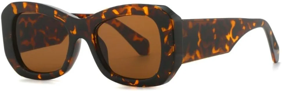 

Квадратные солнцезащитные очки 2027 для женщин и мужчин, цветные, с широкими дужками, дорожные, для мужчин и женщин, с защитой от УФ-излучения UV400 MTZJH, Leopard