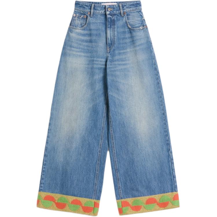 

Джинсы с высокой талией и расклешенными штанинами Valentino, синий