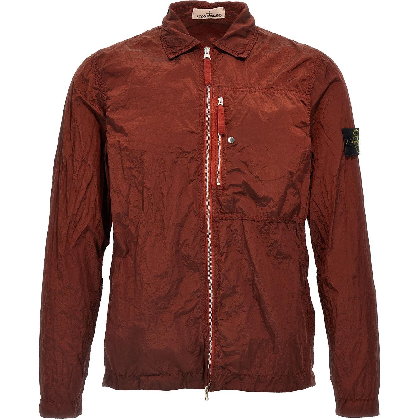 

STONE ISLAND Куртка-толстовка на молнии с нашивкой компас, Red Brown