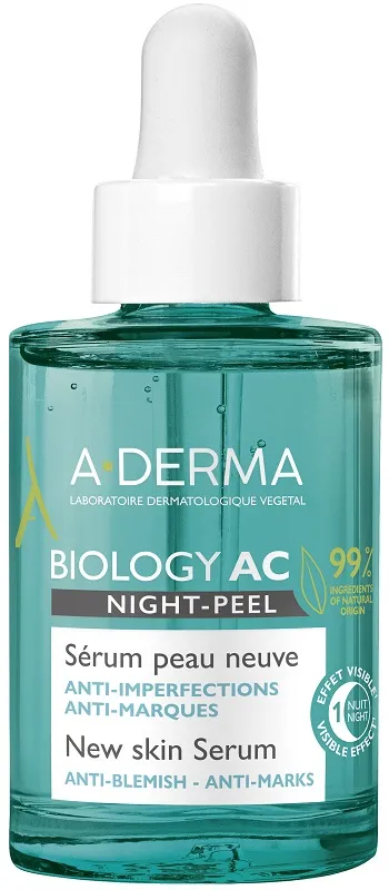 

Aderma Biology Ac Night Peel Сыворотка для новой кожи 30 мл против несовершенств