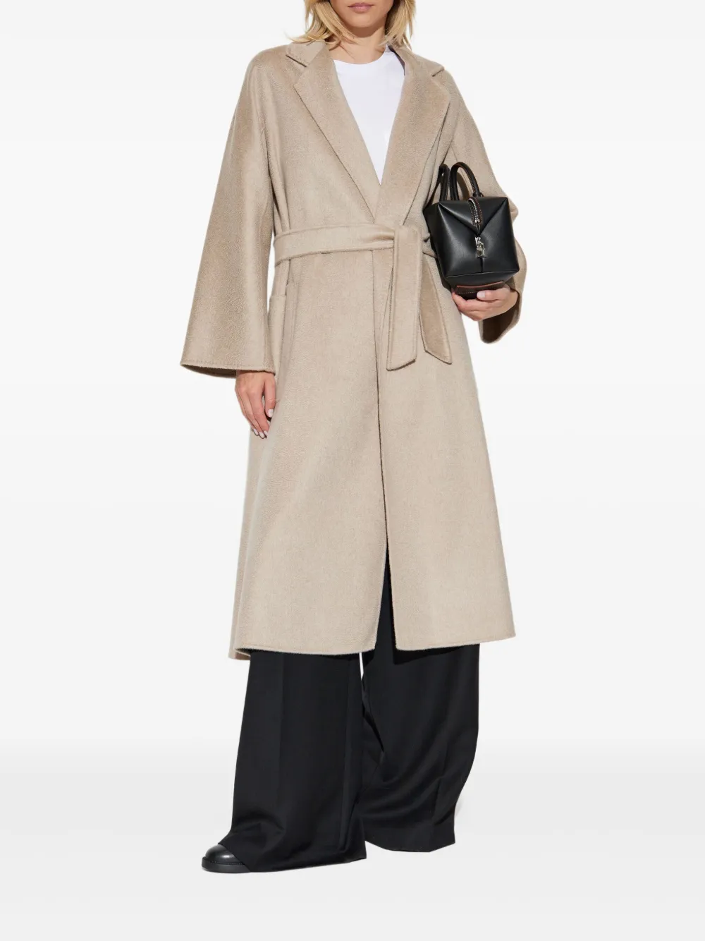 Пальто Ludmilla с запахом и поясом MAX MARA, нейтральный — фото 2