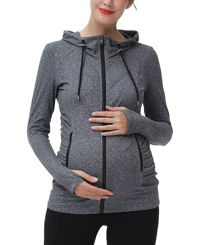 

Спортивная куртка Maternity Essential с капюшоном и рюшами kimi + kai, серый