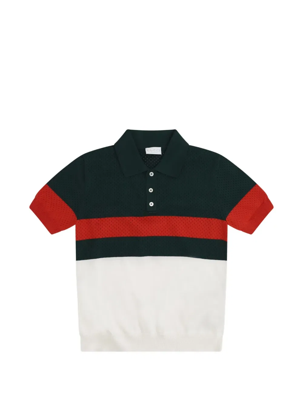 Поло-рубашка в полоску Web Gucci Kids, зеленый