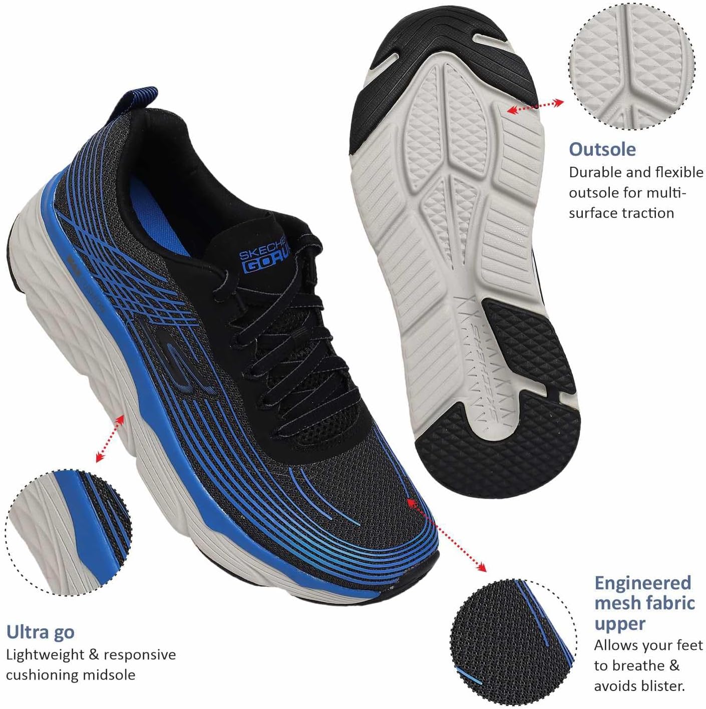 Мужские водонепроницаемые гольф-туфли Skechers Drive 4 Lx, черный/синий — фото 4