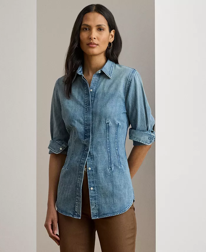 

Женская джинсовая рубашка Lauren Ralph Lauren, синий