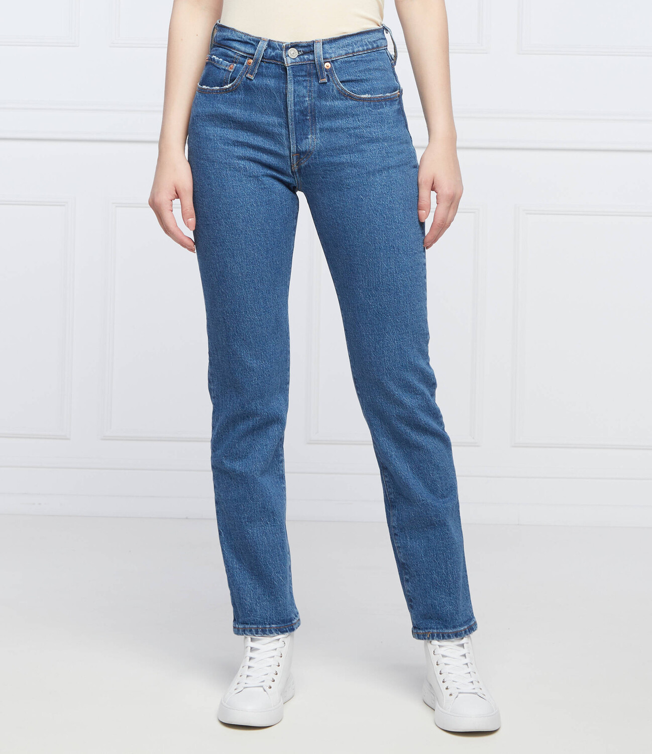 

Джинсы Levi's 501 straight fit high waist, синий