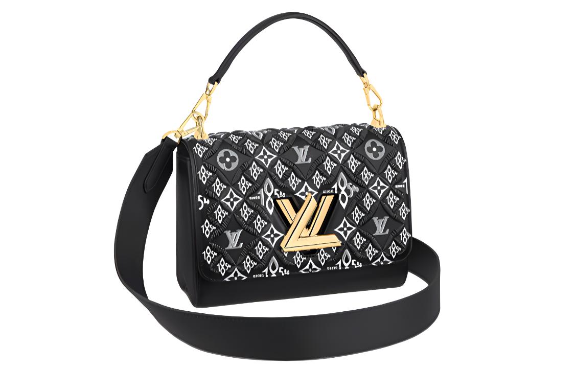 

LOUIS VUITTON Сумка Twist из телячьей кожи, сумка через плечо, женская, среднего размера, черная