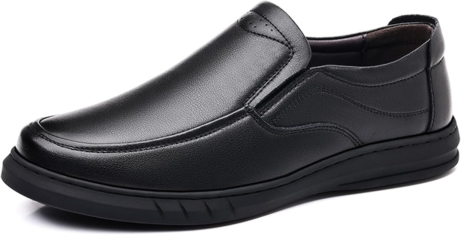 

Мужские классические кожаные слипоны Penny, удобные мягкие мокасины на плоской подошве, противоскользящие, без шнурков, на платформе, для работы, делового и повседневного ношения, для прогулок и вождения Nbzkbng, черный