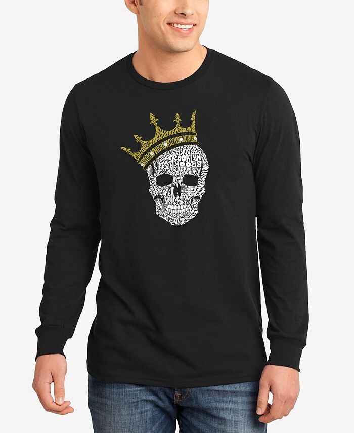 

Мужская футболка с длинным рукавом Brooklyn Crown Word Art LA Pop Art, черный