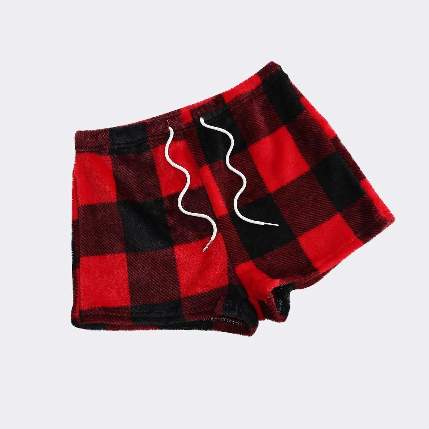 Шорты женские Soft Plaid с эластичным поясом на шнурке — фото 3