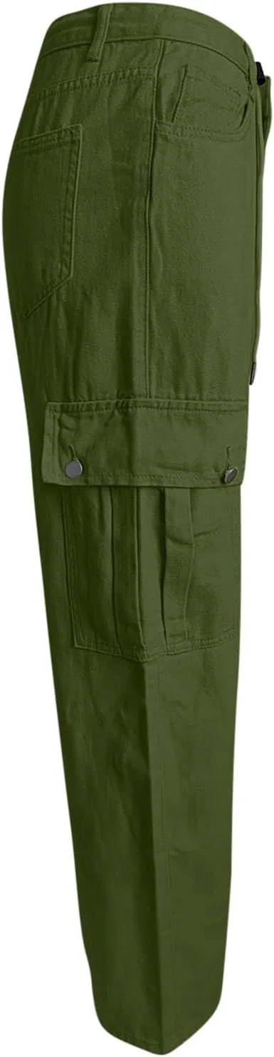 Джинсы свободные, высокие, Y2K, Army Green — фото 3