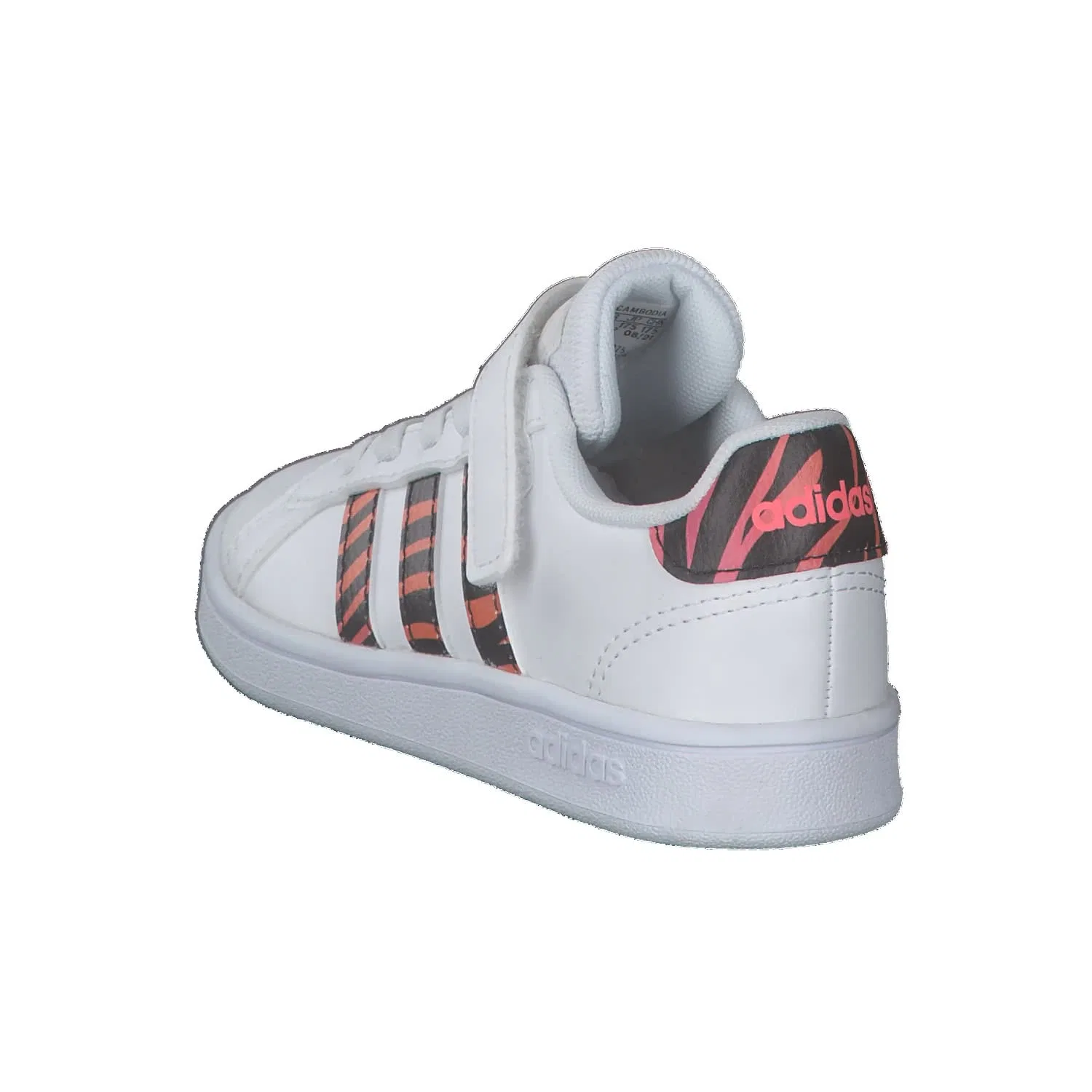 Детские кроссовки для мальчиков с принтом Grand Court El C Adidas, White Core Black Acid Red — фото 4