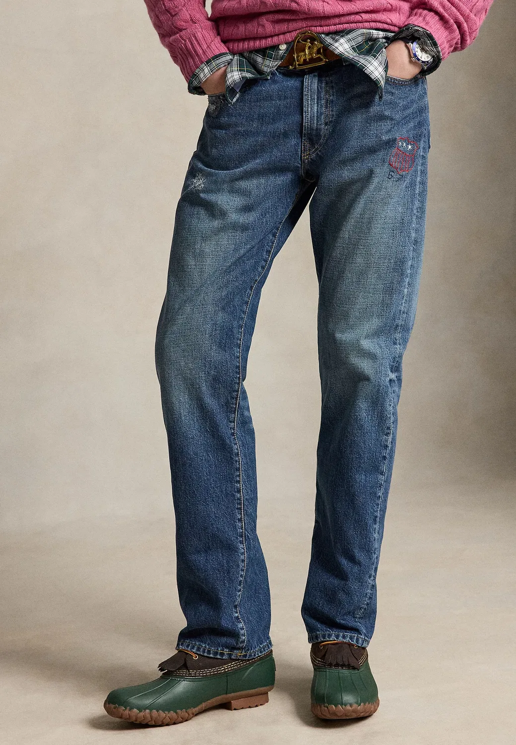 Прямые джинсы Hampton с эффектом потертости - джинсы прямого кроя Polo Ralph Lauren, Rhinebeck