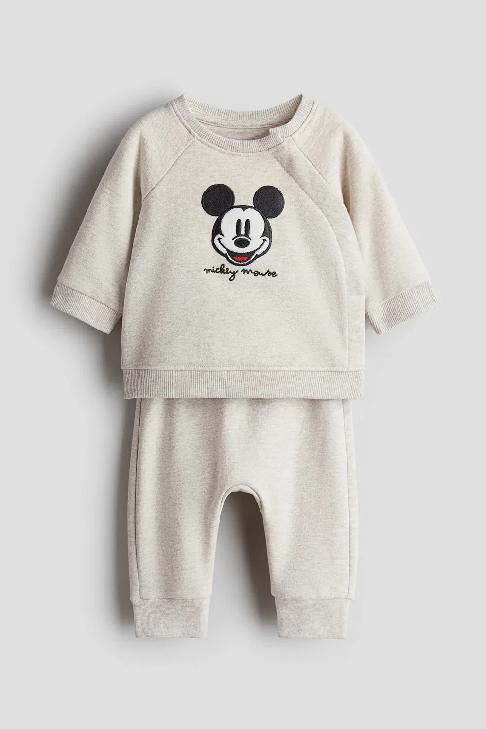 Комплект из двух толстовок с аппликацией H&M, Hellbeige/Micky Maus