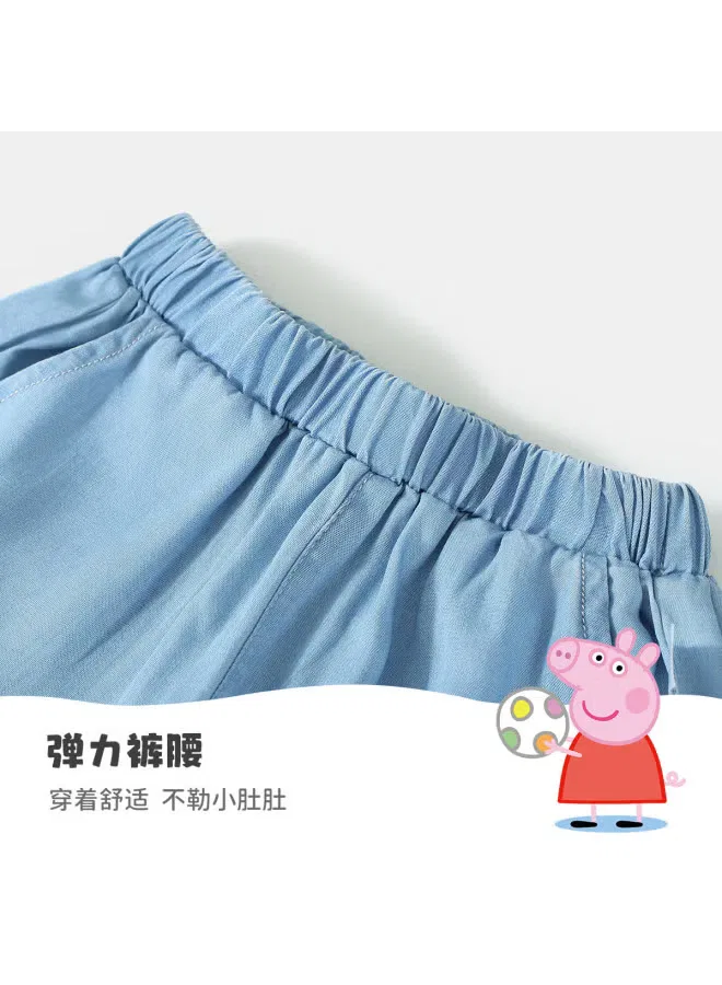 Шорты джинсовые летние тонкие мягкие для мальчиков Peppa Pig, голубой — фото 4