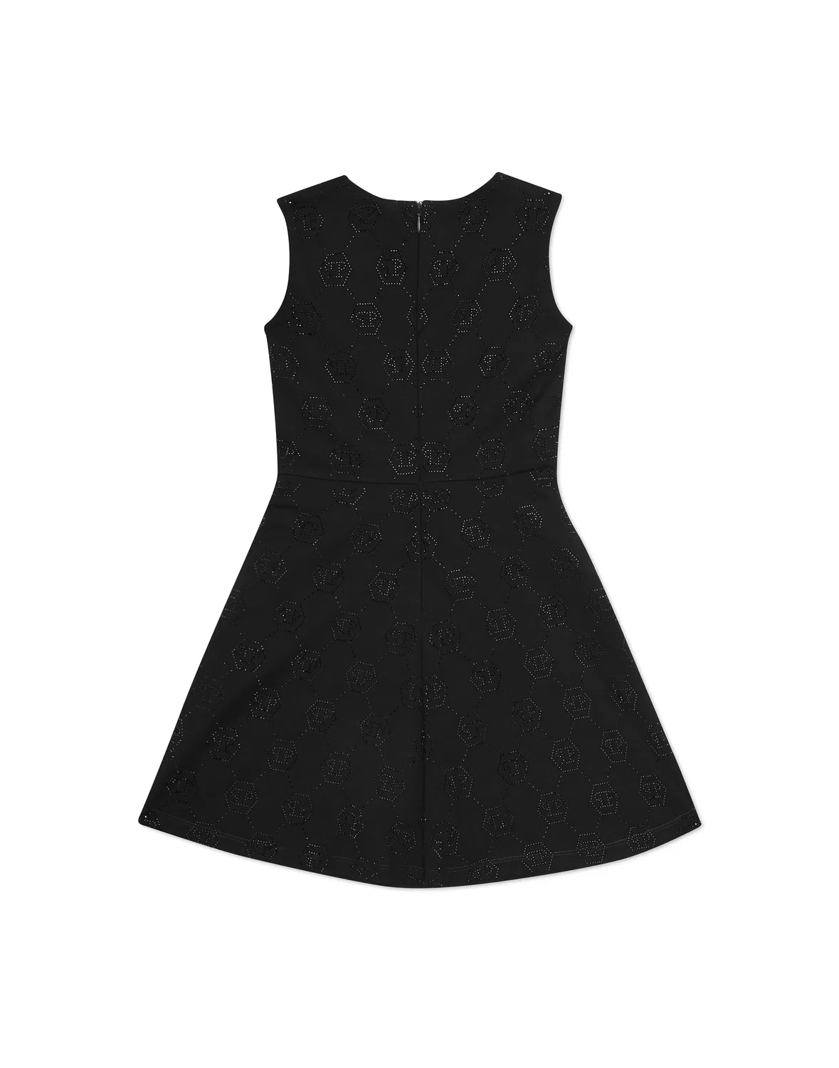 Детское платье-миди без рукавов с декором Duchesse Doll Midi Dress Strass Monogram PHILIPP PLEIN, черный — фото 3