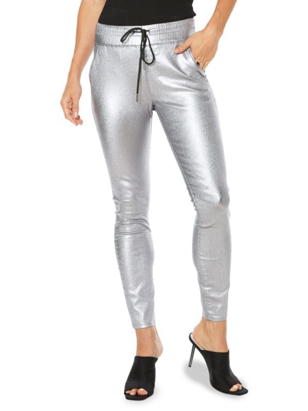 

Металлизированные брюки Juicy Couture на шнуровке, gunmetal, Серый, Металлизированные брюки Juicy Couture на шнуровке, gunmetal