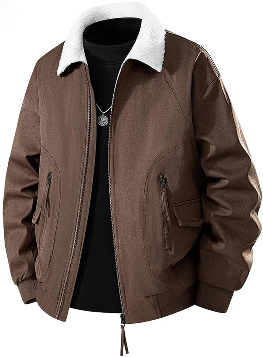 Мужское флисовое пальто с воротником-шалью, Corduroy Fleece Jacket