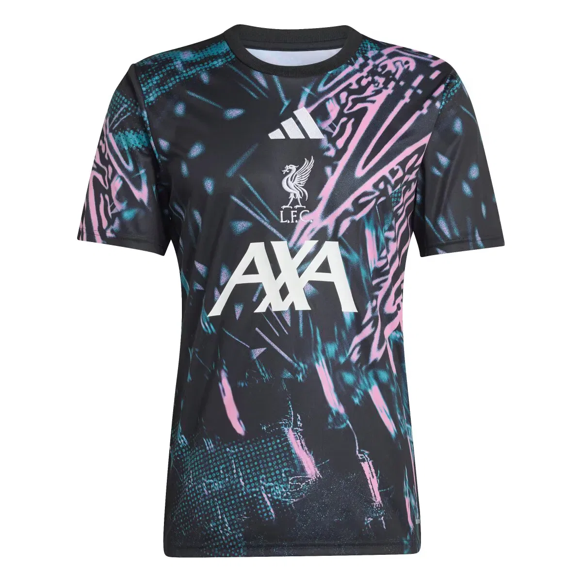 Мужская футболка для предматчевой разминки Liverpool FC 2025-2026 с принтом adidas, Negro / Verde