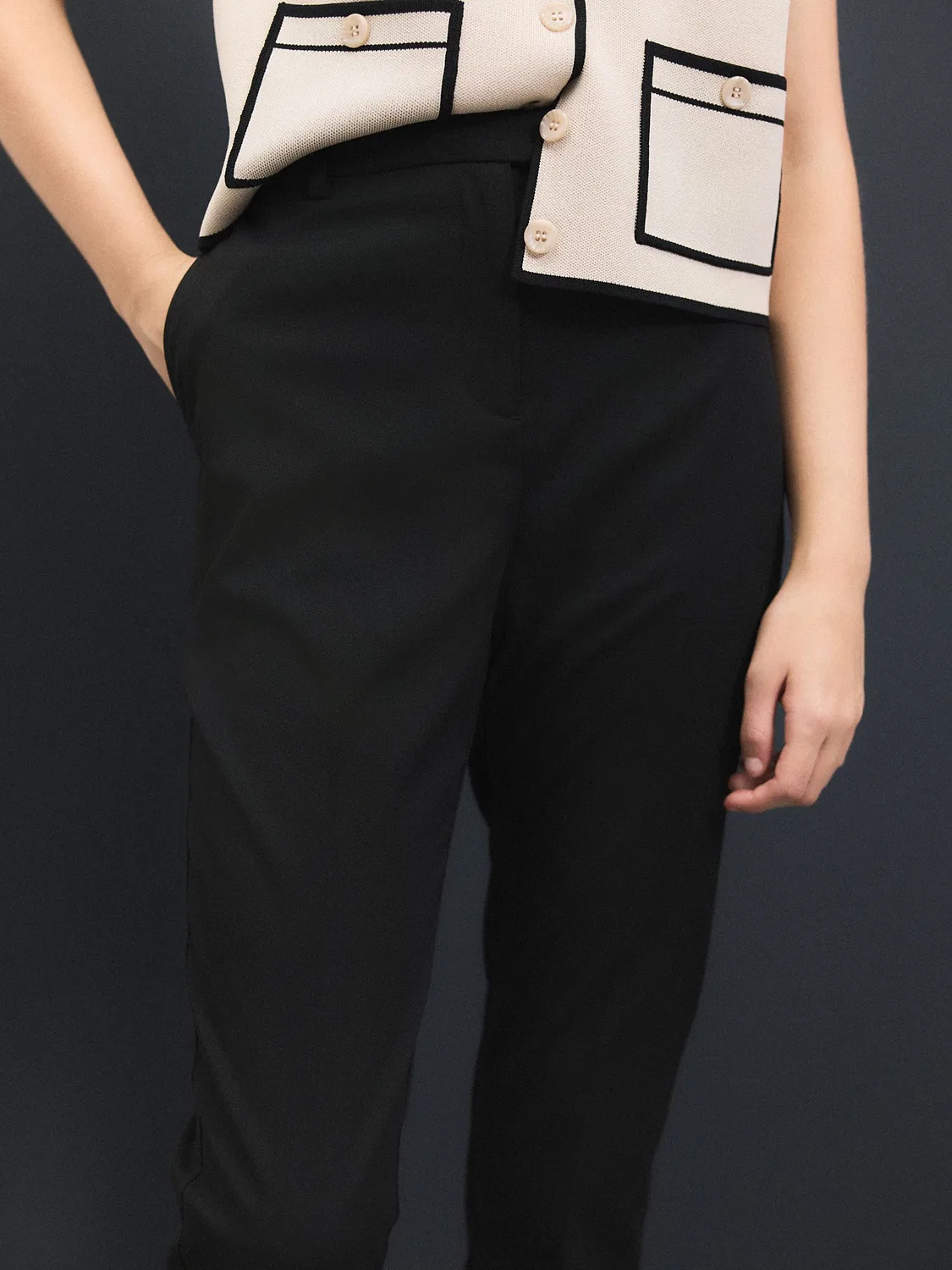 Брюки зауженные Black Skinny Tailored Trousers Next, черные — фото 4