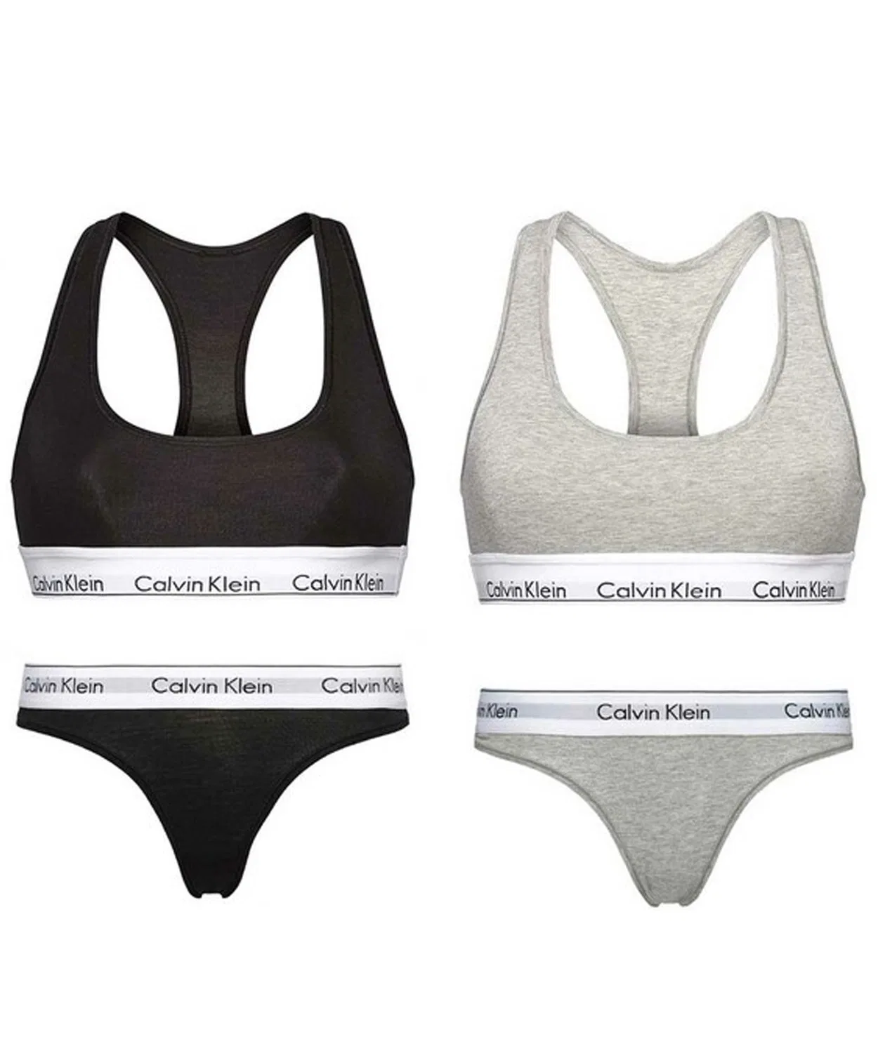 Женский комплект бюстгальтера и трусов-слипов без косточек Calvin Klein, Black — фото 2