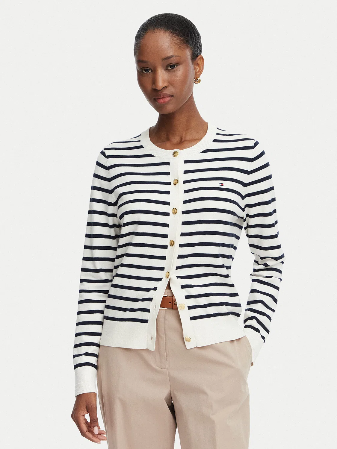 Женский кардиган стандартного кроя Cable Fine Tommy Hilfiger, белый