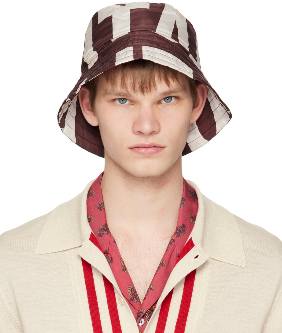 

Темно-красная панама с логотипом Dries Van Noten