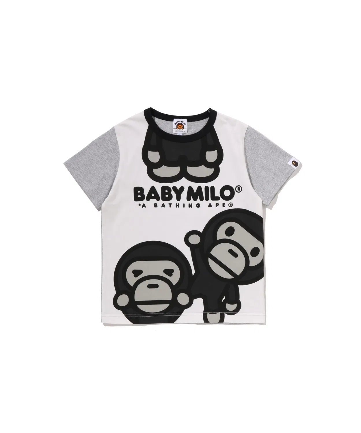 Детская футболка с принтом Pretend Baby Milo Tee A BATHING APE, Серый