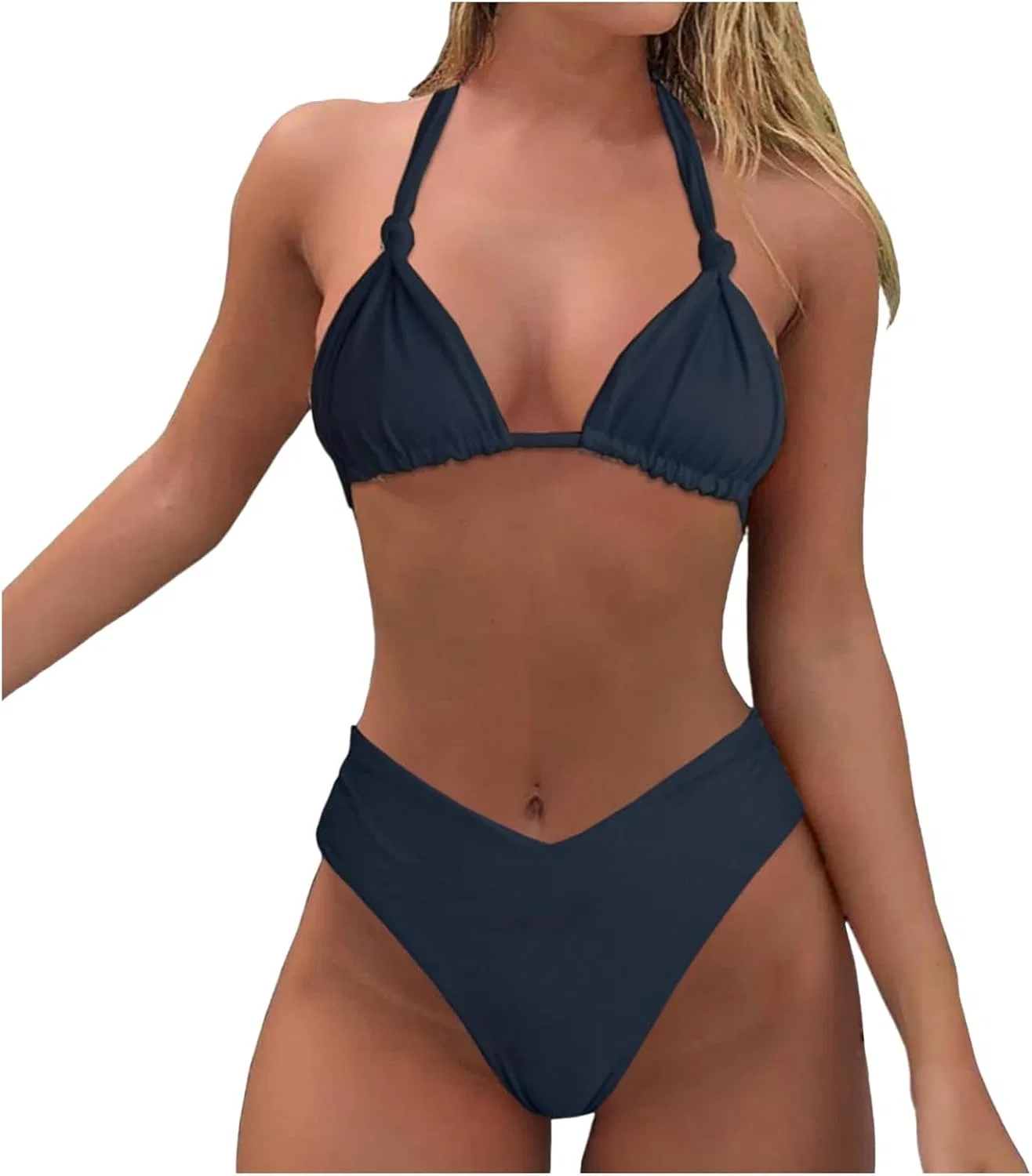 Женский бикини-комплект с эффектом пуш-ап High Waisted, Black