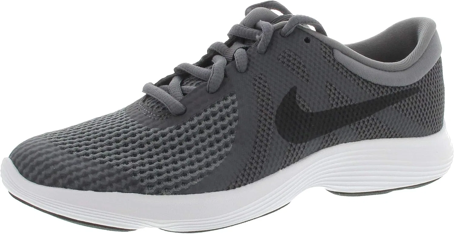 Детские кроссовки для девочек с шнуровкой Nike Kid's Revolution 4 Running Shoe Nike, Dark Grey/Black Cool Grey White