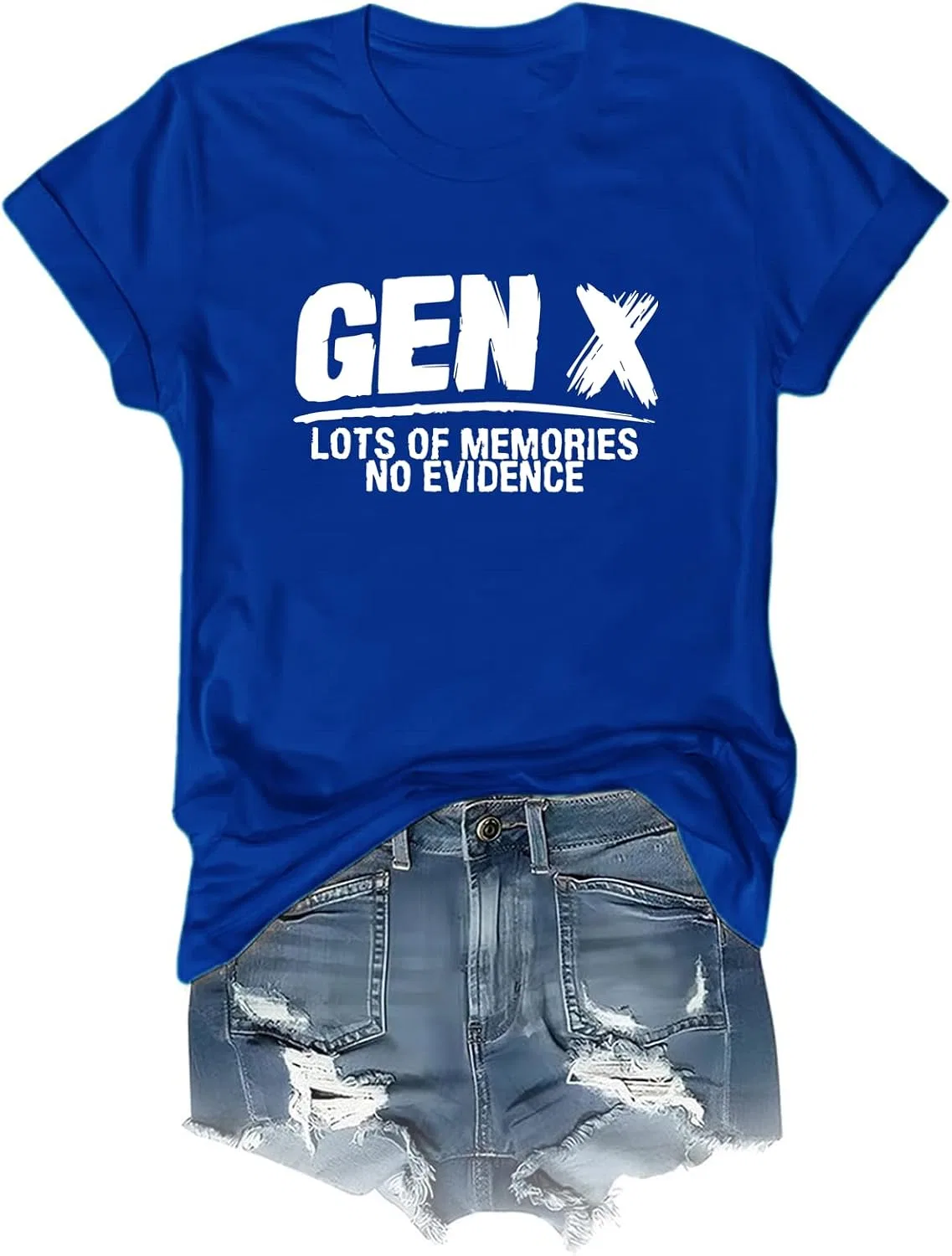 Женская футболка с принтом Gen X Lots of Memories, Sapphire Blue