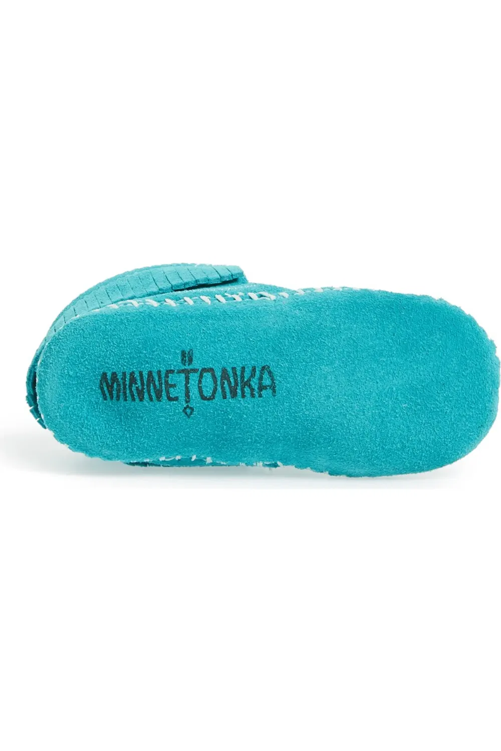 Детские ботинки мокасины с бахромой Riley Minnetonka, бирюзовый — фото 4