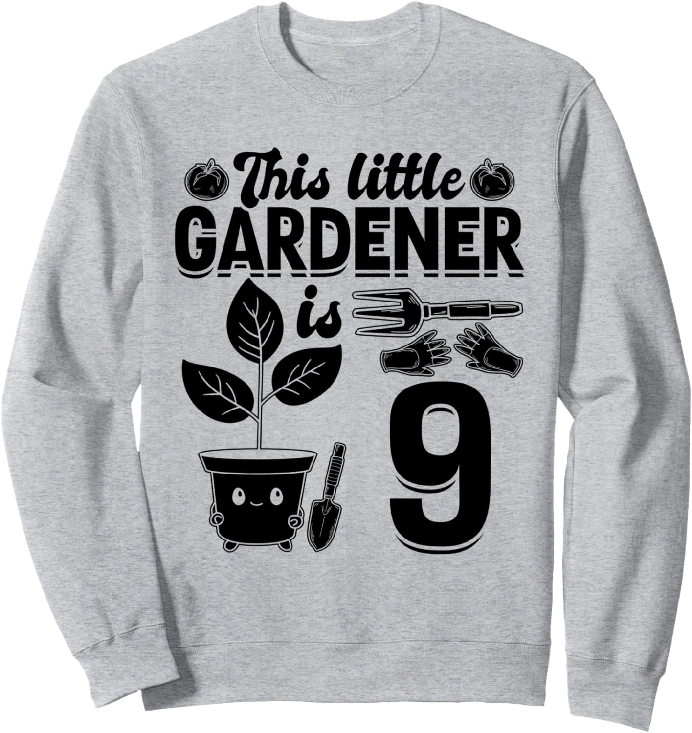 

Этому маленькому садовнику 9 лет - Детская толстовка Садовод-любитель Hobby Gardener Birthday Party, серый