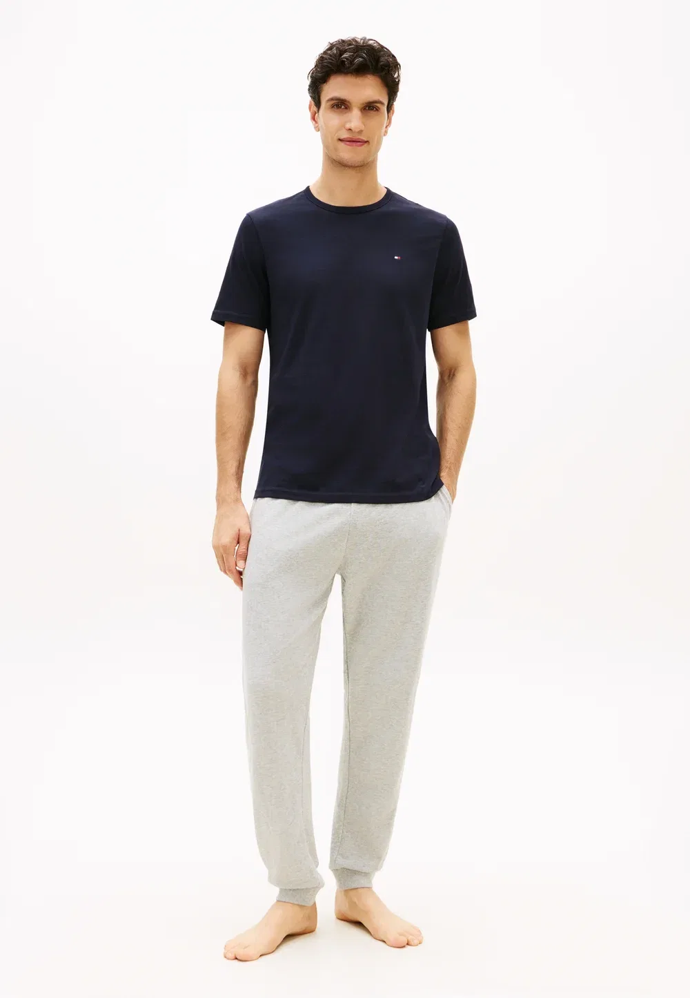 Футболка Ss - фирменный комплект из 3 штук - майка Tommy Hilfiger, Navy Blue/Utility Sage/White