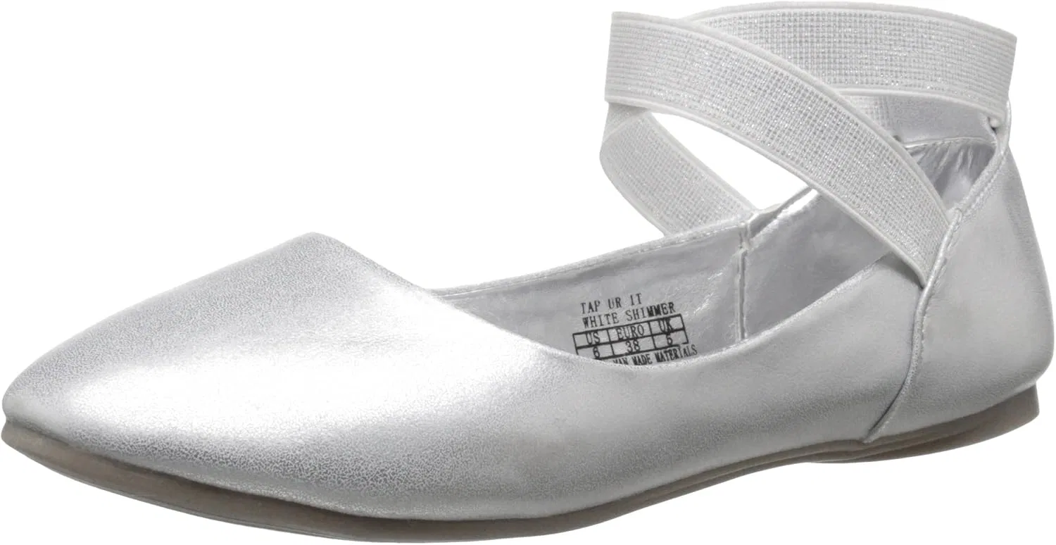 Детские балетки для девочек с принтом Tap Your It Kenneth Cole REACTION, White Shimmer