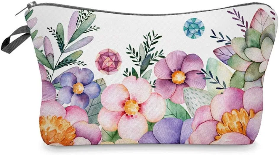 Косметичка с цветочным узором, 22x13.5 см, мультиколор Generic