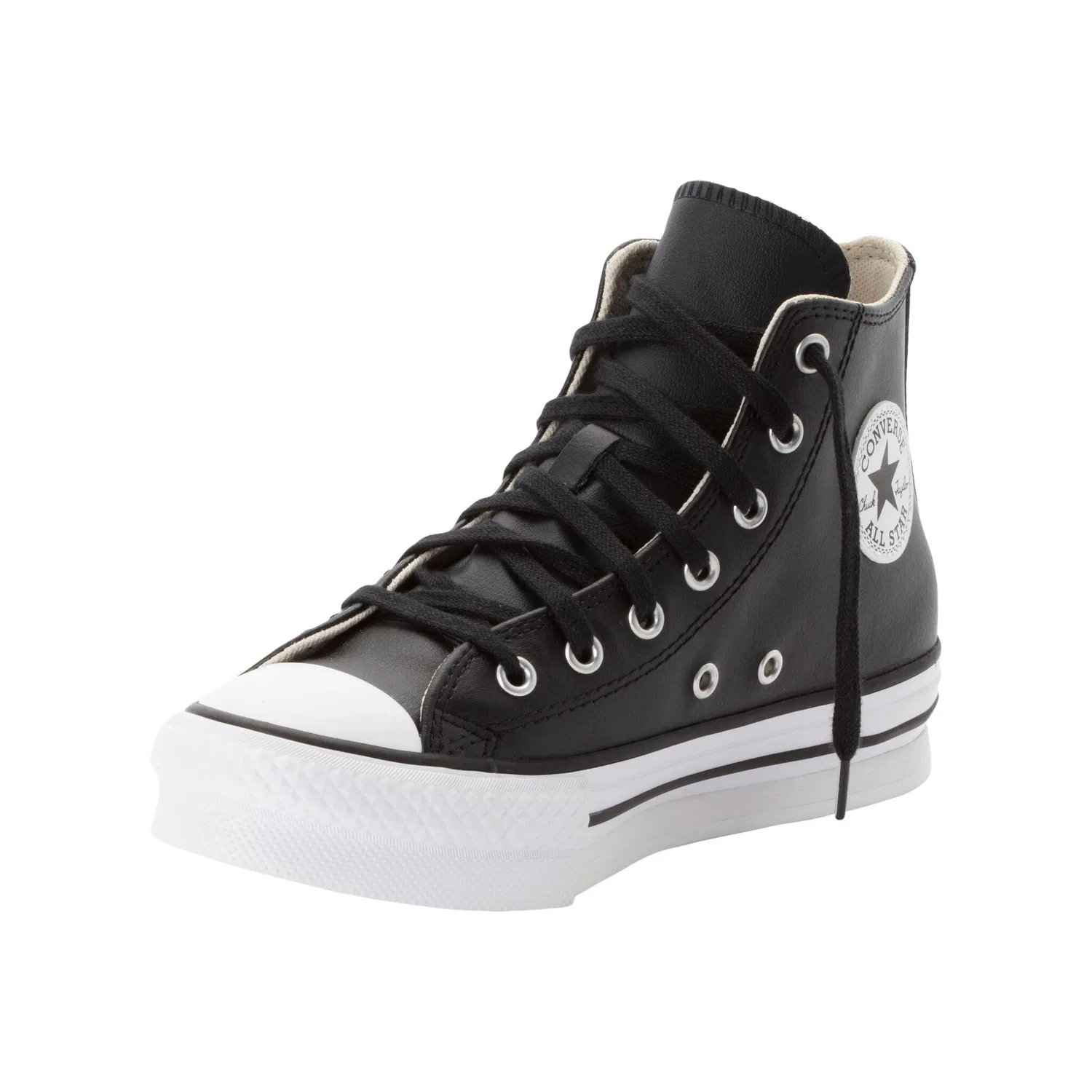 Детские кеды на шнуровке с платформой Converse, Black/Natural Ivory/White