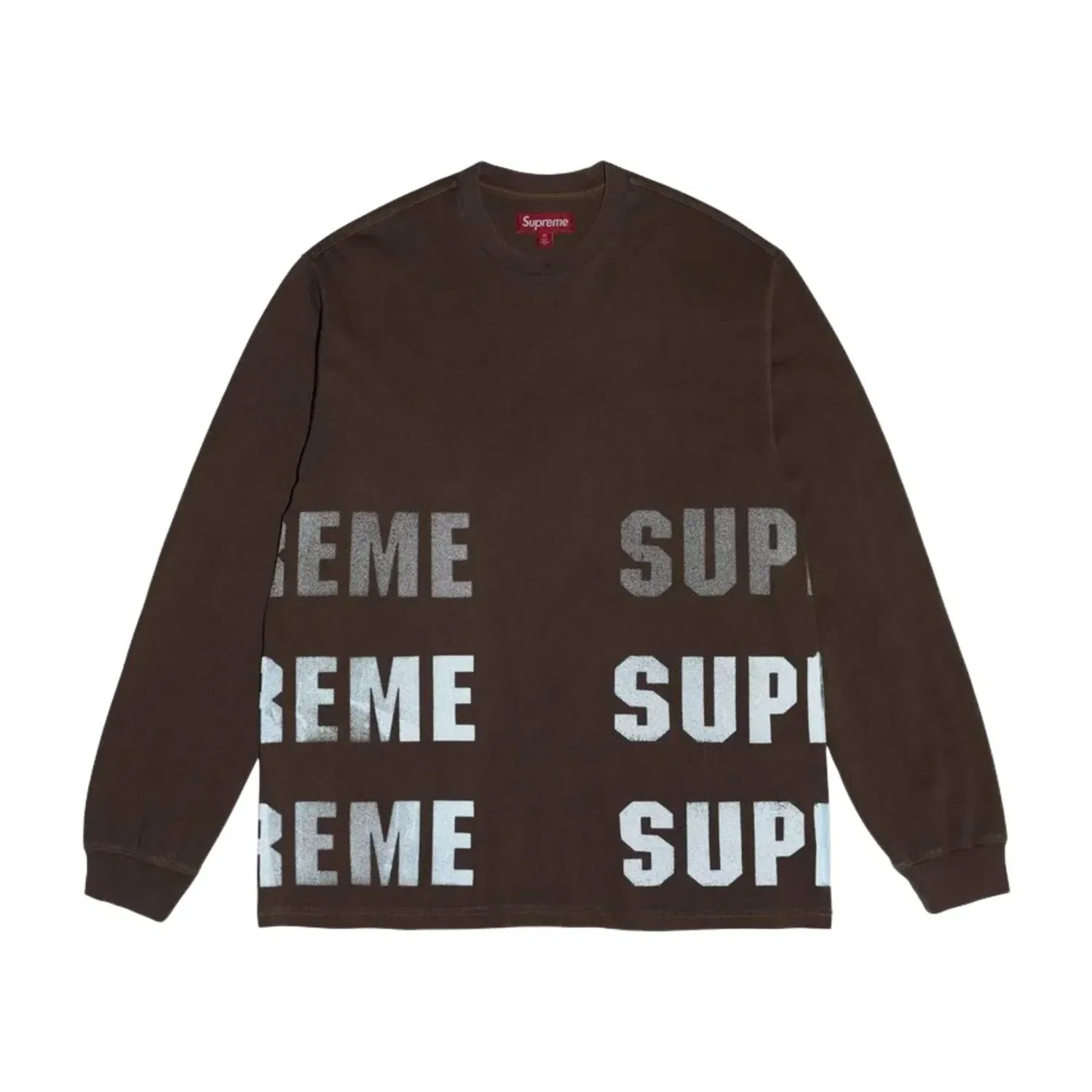 Мужская футболка FW26 Reflective L/S T-Shirt 'Brown' Supreme, коричневый — фото 3